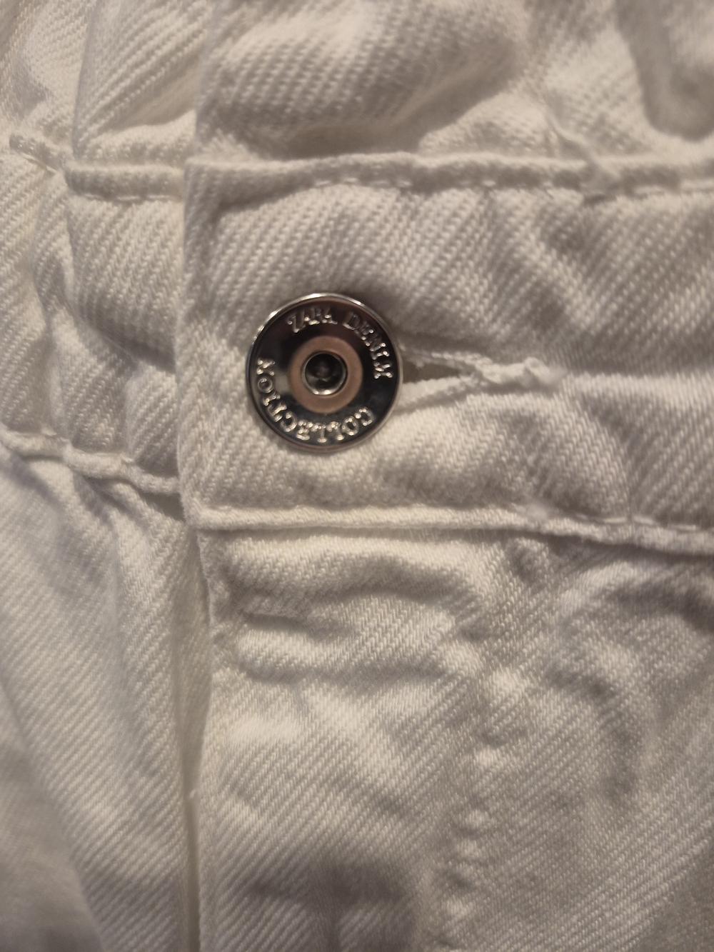 Zara White Boyfriend Paperbag Waist Jeans Size 4 - Picture 3 of 8